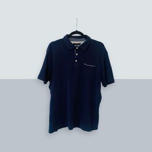 5 for $30 Tahari Short Sleeve Pocket Polo Shirt Blue & White Men's Size XL EUC